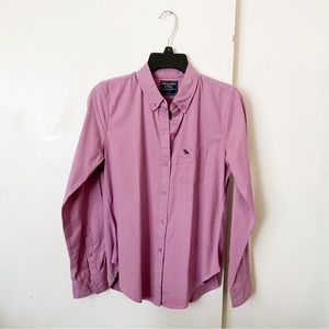 Nwt Abercrombie Purple Lavender Icon Poplin Button Down Shirt